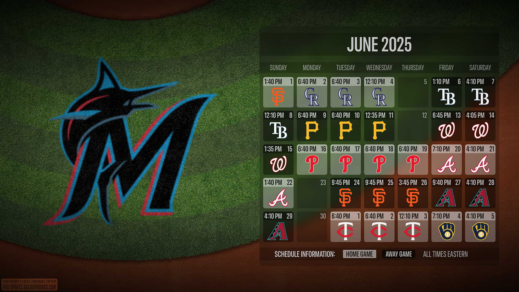 Miami Marlins wallpaper schedule desktop ET MLB placeholder thumb