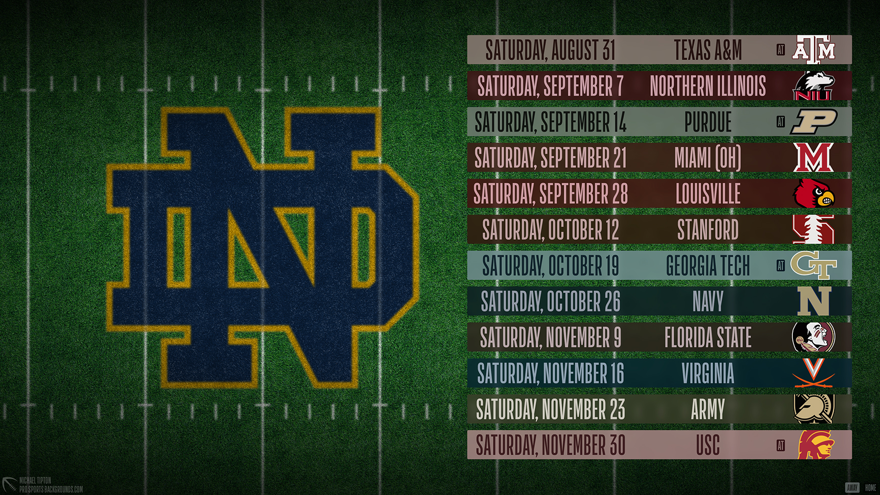 Notre Dame Fighting Irish wallpaper schedule desktop NCAA placeholder 2024 thumb