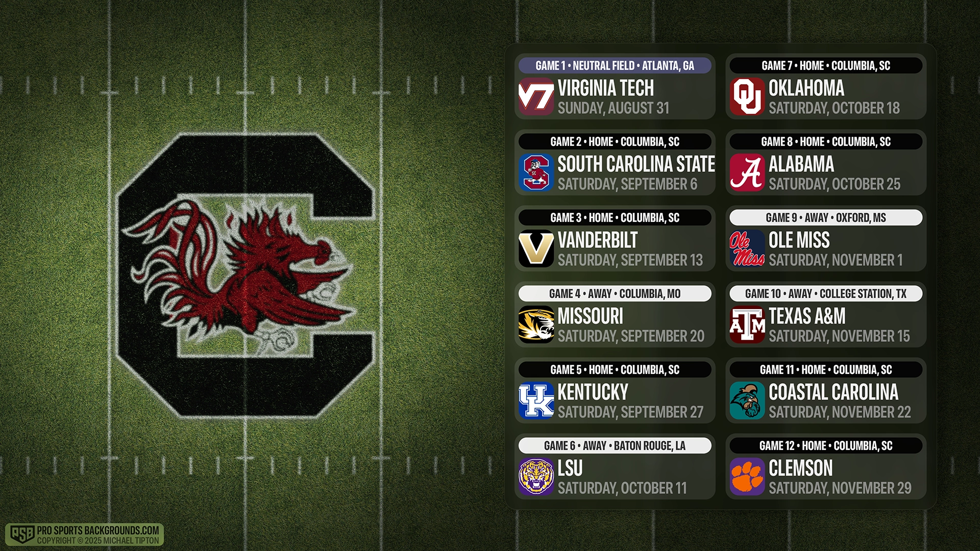 South Carolina Gamecocks wallpaper schedule desktop college football PSB placeholder thumb webp