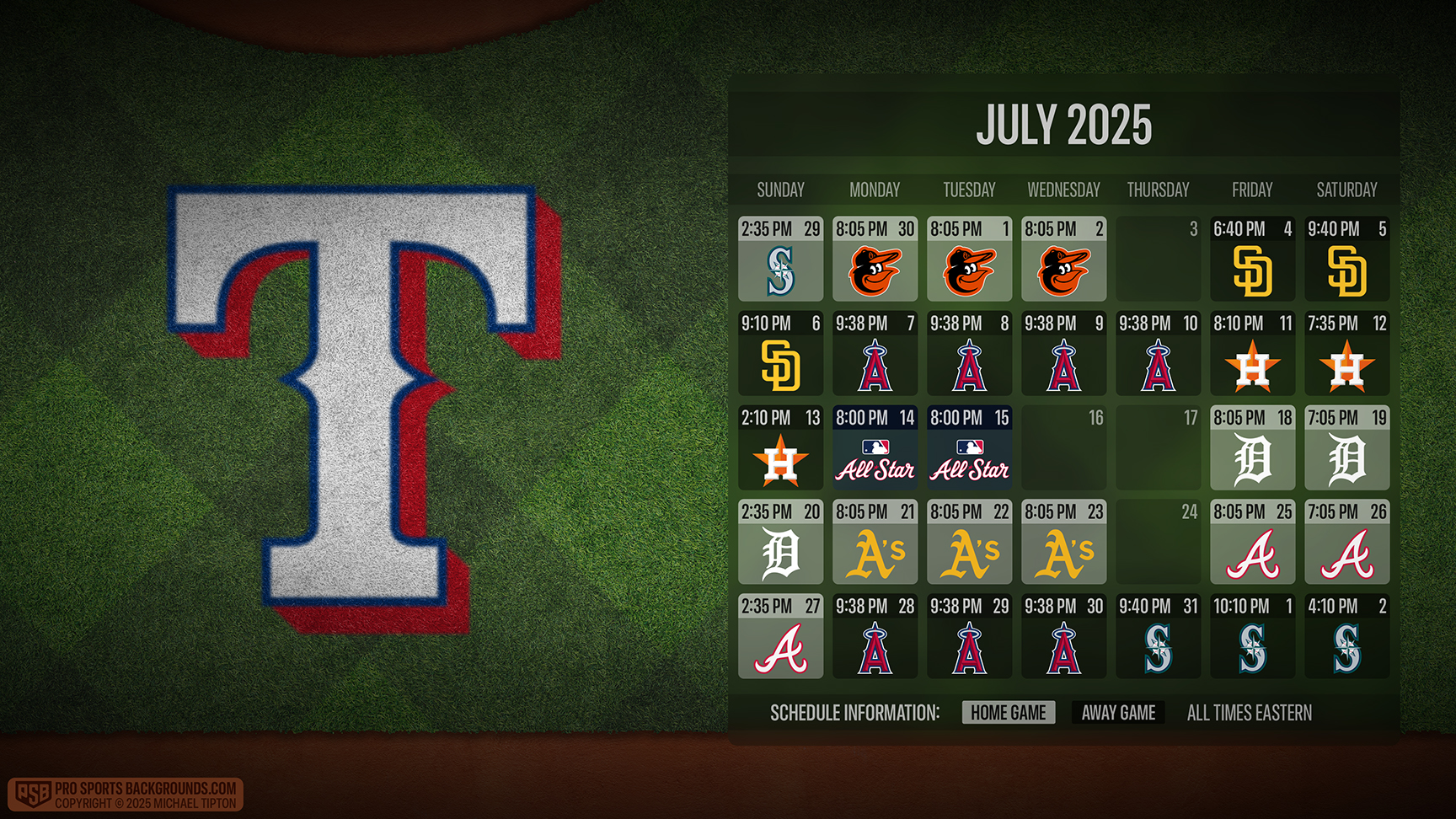 Texas Rangers wallpaper schedule desktop ET MLB placeholder thumb